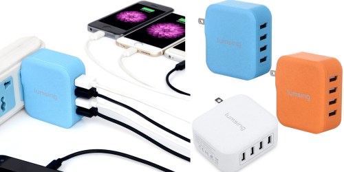 Amazon: Lumsing 4-Port Wall Charger Only $3.99 (Regularly $16.99) – Charge 4 Devices