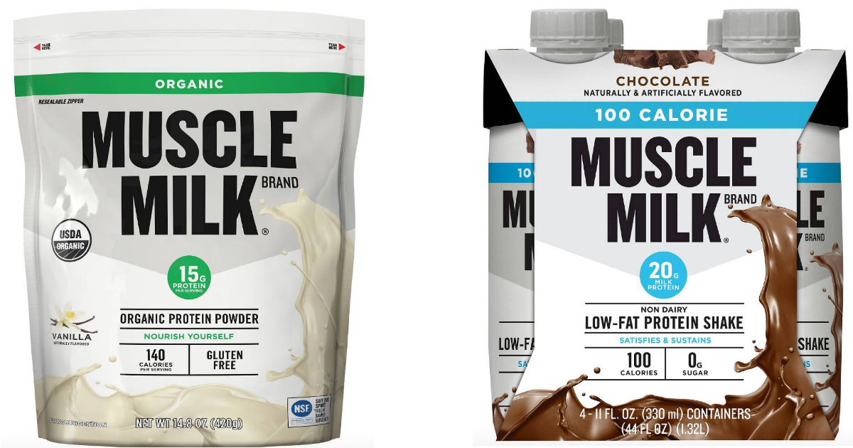 Target Muscle Milk Organic Protein Powder & 4Pack 100 Calorie Shakes