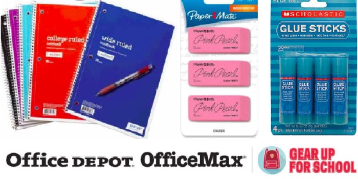 Office Depot/Max: 1¢ School Supply Deals Starting July 17th (Notebooks, Erasers, Glue & More)