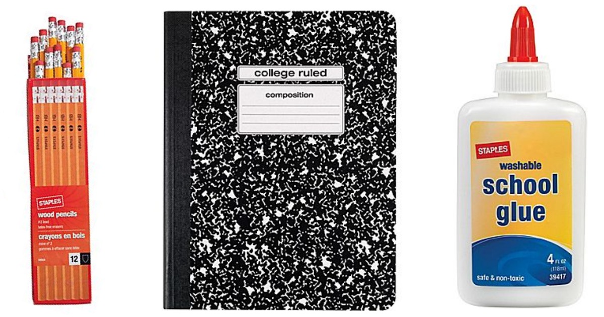 Staples School Supply Deals = Notebooks & Glue Only 50¢ Each & More