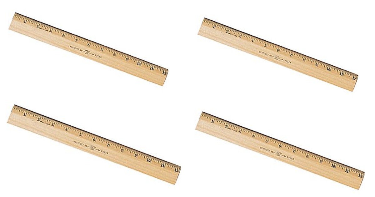 Westcott 12" Beveled Edge Wood Ruler Only 25¢ Hip2Save