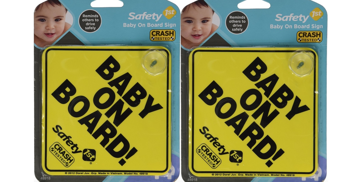 Baby On Board Safety 1st Sign Yellow 