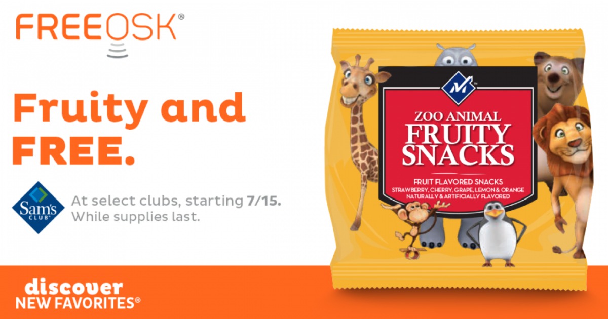 Sam’s Club Members FREE Zoo Animal Fruity Snacks Sample