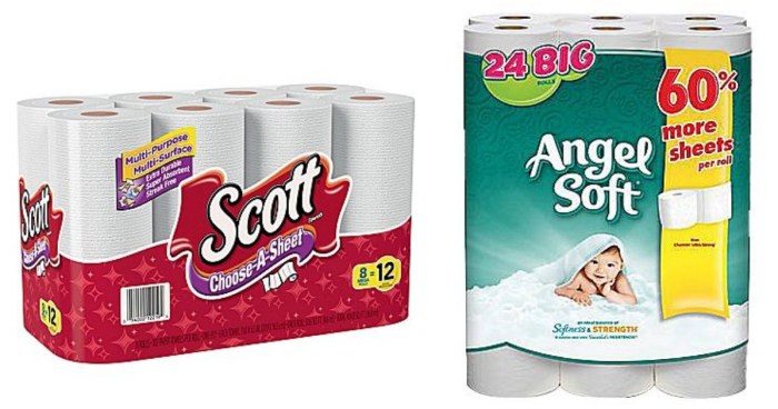 Scott Paper Towels and Angel Soft Toilet Paper