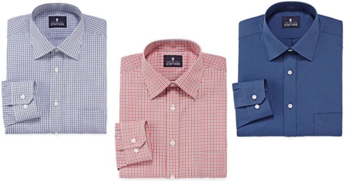 JCPenney: Stafford Men's Long-Sleeved Dress Shirts Only $7.65 ...