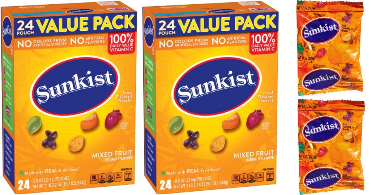 Amazon Prime THREE Sunkist Fruit Snacks Value Packs Only 9.07 Shipped