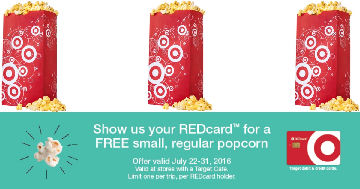 Target Redcard Holders Free Bag Of Popcorn Through 7 31 Hip2save