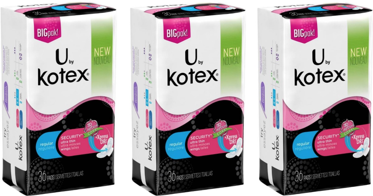 Target Kotex Pads 36Count Only 1.70 Each