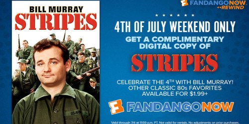 FandangoNOW: FREE Digital Copy of Stripes Starring Billy Murray
