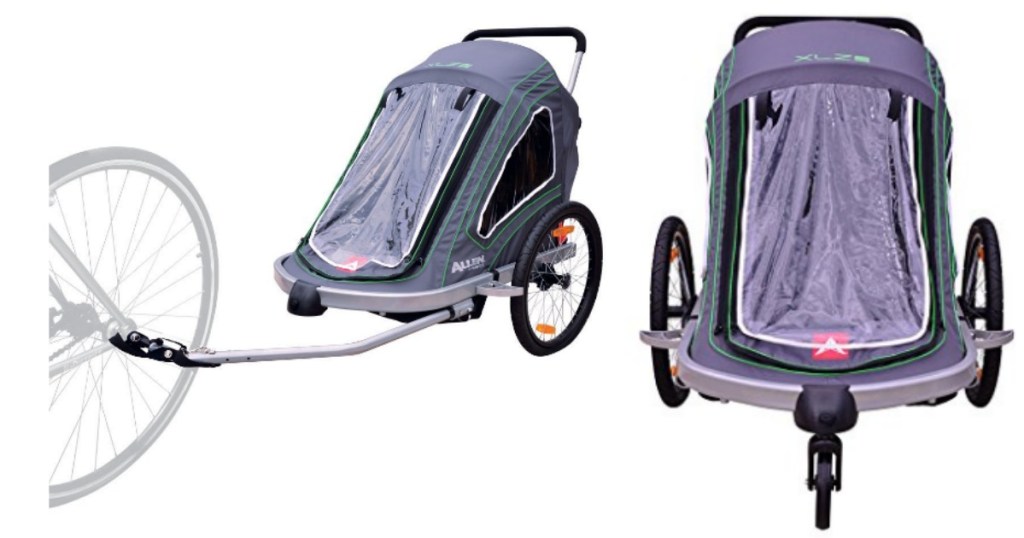 Allen Sports 2-Child Trailer/Single & Double Swivel Wheel Stroller