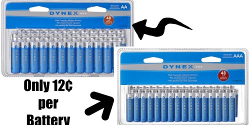 Best Buy: 48 Pack of Dynex AAA or AA Batteries ONLY $5.99 (Just 12¢ Per Battery)