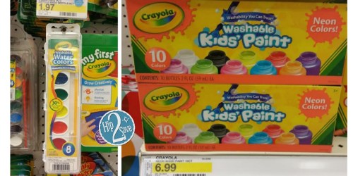 New Target Cartwheel Offers: 25%-30% Off Crayola Washable Watercolors & Neon Paint