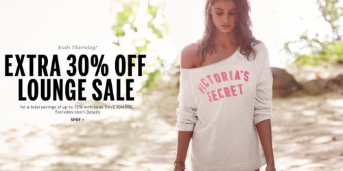 Victoria’s Secret: Extra 30% Off Swim & Lounge Wear AND Free Beach Tote w/ $50 Purchase