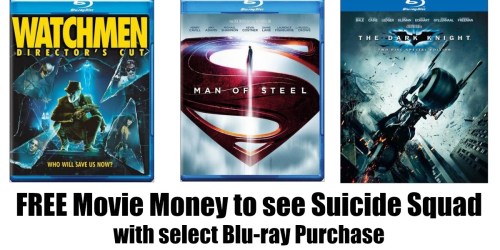 Best Buy: FREE Suicide Squad Movie Ticket Credit with Purchase of Select Blu-ray Movies
