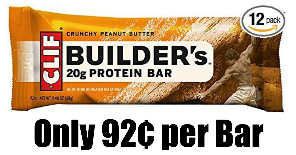 Amazon CLIF BUILDER'S Protein Bars Only 92¢ Each