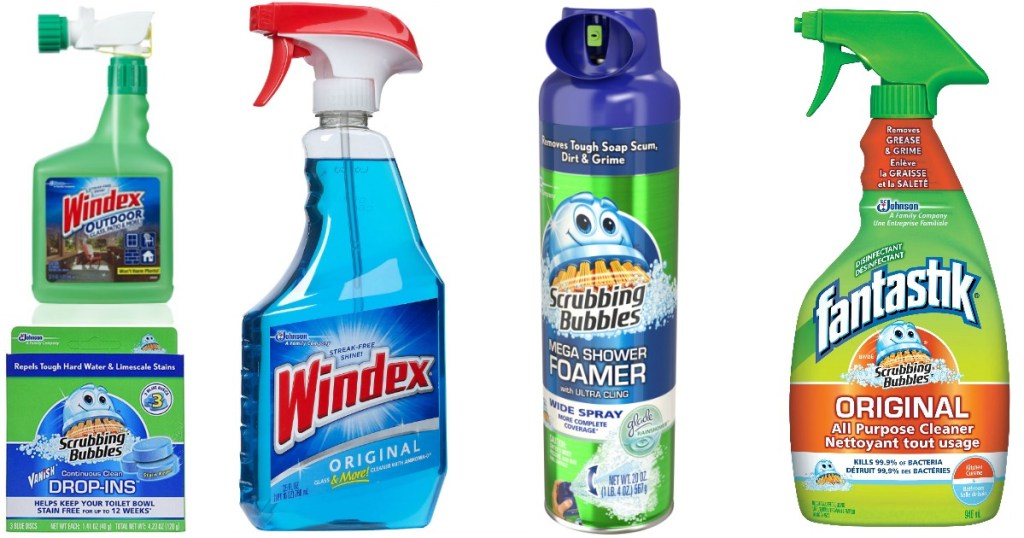 Windex and Scrubbing Bubbles
