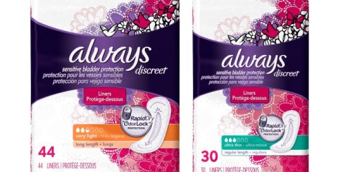 Amazon: Always Discreet Liners Only $2.60 Shipped
