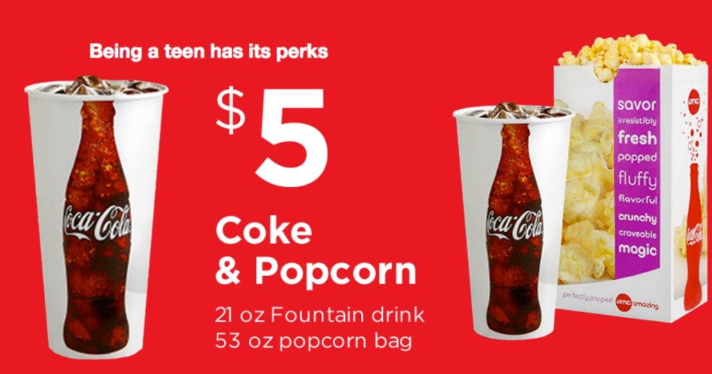 AMC Theatres Teen Students Can Score A Drink & Popcorn For Just 5