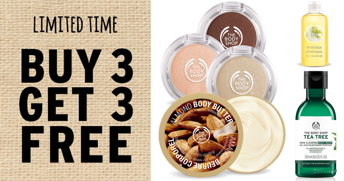 The Body Shop: Free Shipping on ANY Order + Buy 3 Get 3 Free Sale ...