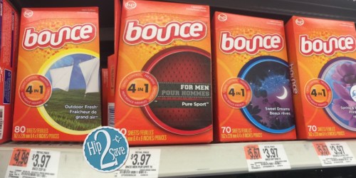 New $1/1 Bounce Dryer Sheets Coupon = ONLY $2.97 at Walmart
