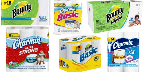 5 NEW Bounty & Charmin Product Coupons + Great Deals at Walgreens & Target