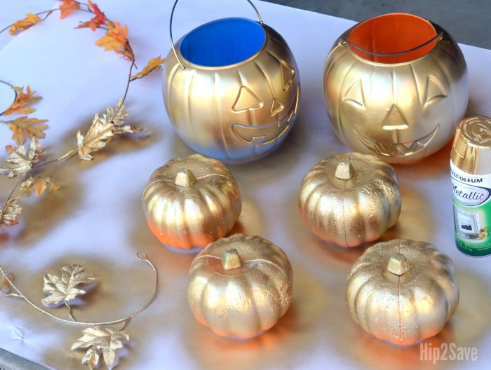 Make Spray Painted Pumpkins as a DIY Halloween Decor Project