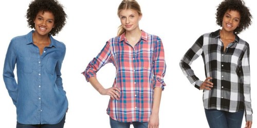 Kohl’s Cardholders: Juniors’ SO Button-Front Shirt AND Tank Top Only $10.49 Shipped ($48 Value)
