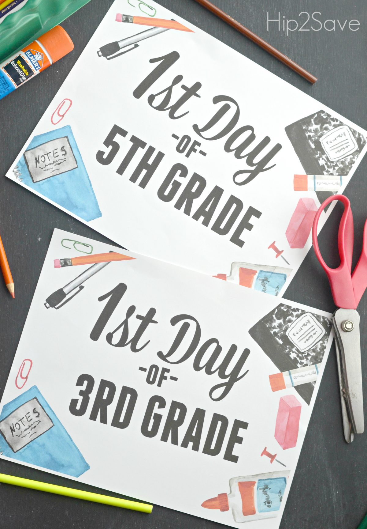 FREE Printable Signs to Use for 1st Day of School Hip2Save.com