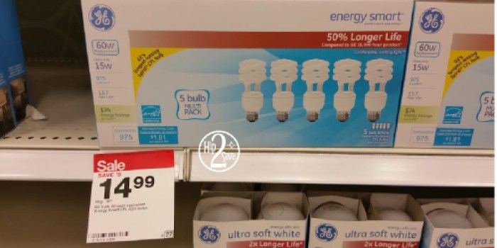 Target: 50% Off GE CFL Light Bulbs Cartwheel = 5-Pack ONLY $7.49 (Just $1.50 Per Bulb)