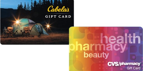 Stretch Your Budget w/ Discounted Gift Cards! $100 CVS or Cabela’s Gift Card Only $88 Shipped