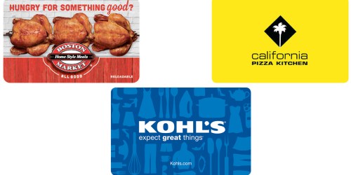 Discounted Gift Cards – California Pizza Kitchen, Boston Market & More