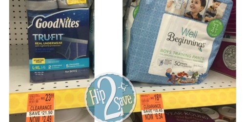 Walgreens Clearance: GoodNites Underwear Starter Pack Possibly Only 49¢ + Lots MORE