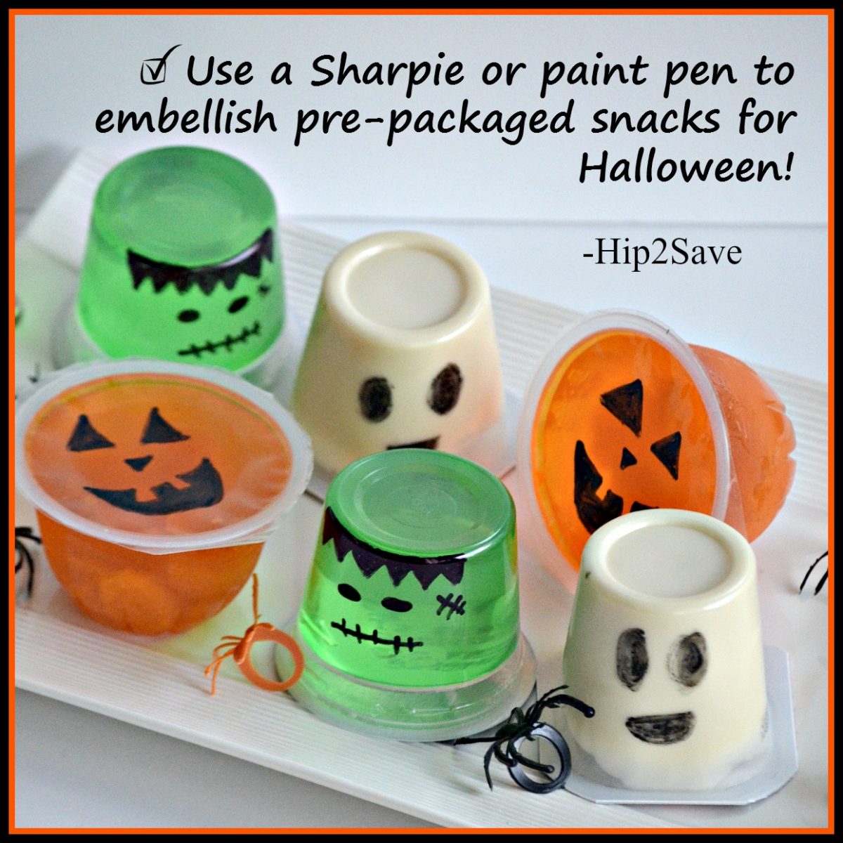 Easy FUN Halloween Snack Idea Using Snack Packs Sharpie