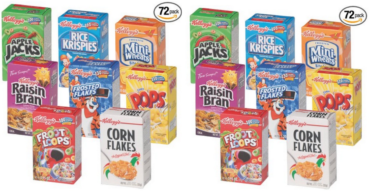 Amazon Kellogg’s SingleServe Cereal Assortment Pack 72Count Only 23