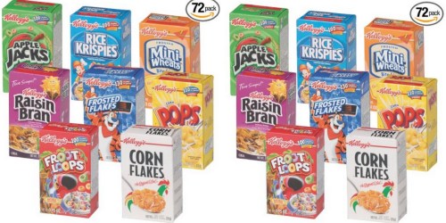 Amazon: Kellogg’s Single-Serve Cereal Assortment Pack 72-Count Only $21.29 Shipped