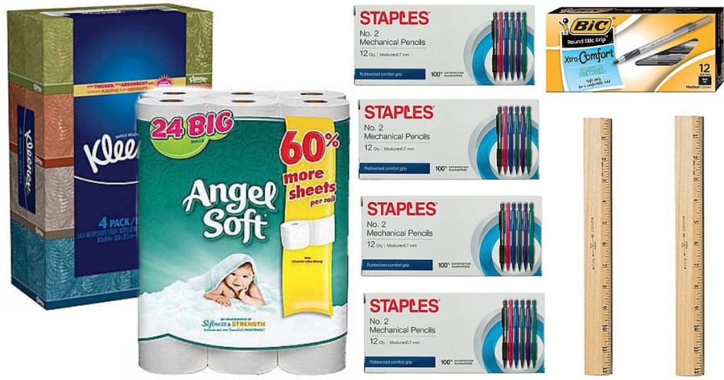 Kleenex, Angel Soft, Staples pencils and more