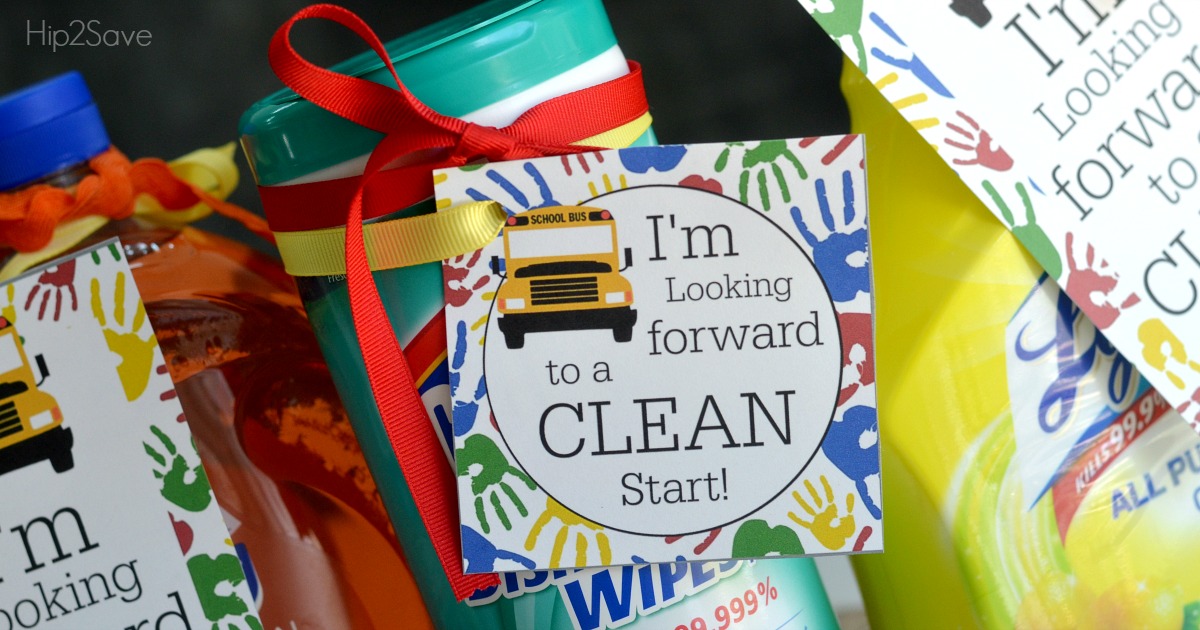 Cleaning Supplies Back to School Teacher Gift Idea + FREE Printable Tags