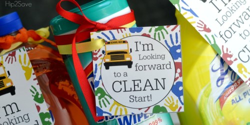 Cleaning Supplies Back to School Teacher Gift Idea + FREE Printable Tags
