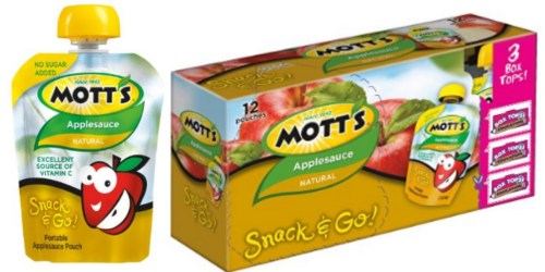 Amazon: Mott’s Snack & Go Applesauce 12 Count Pouches Only $4.72 Shipped (Great For School Lunches)