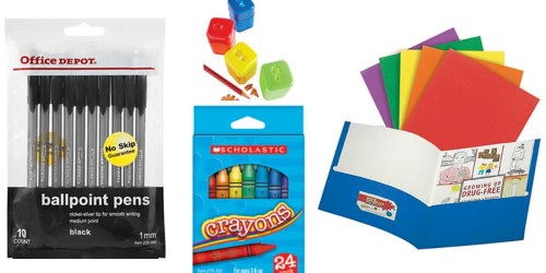 Office Depot/OfficeMax: Back to School Deals Starting 8/14 (1¢ Pens, Crayons, Folders & More)