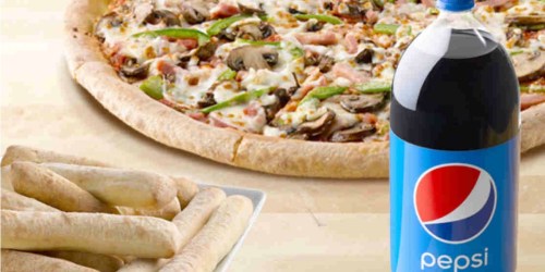 Papa John’s: Large 5-Topping Pizza AND Bread Side AND 2 Liter Soda Only $15