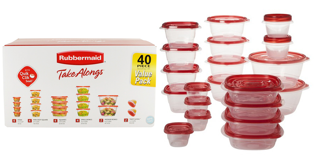 Rubbermaid TakeAlongs Containter Variety Pack with Lids - 62 Pieces -  HapyDeals