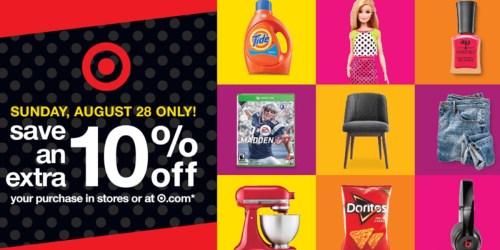 Target: Extra 10% Off Entire Purchase – Valid In-Store and Online