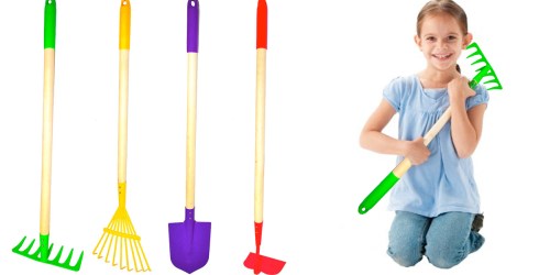 Just For Kids Garden Tools 4-Piece Set Only $15.05 (Solid Wood Handles w/ Metal Tools)
