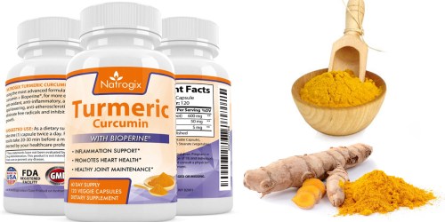 Amazon: Turmeric Curcumin 120 Veggie Capsules Only $12.99 – For Healthy Joints & Heart Health