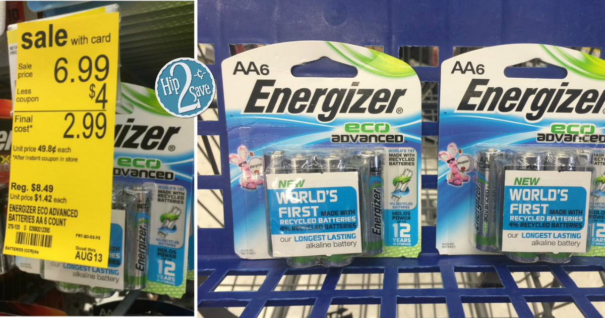 Walgreens Energizer EcoAdvanced AA or AAA Batteries 6 Pack Only 1.74