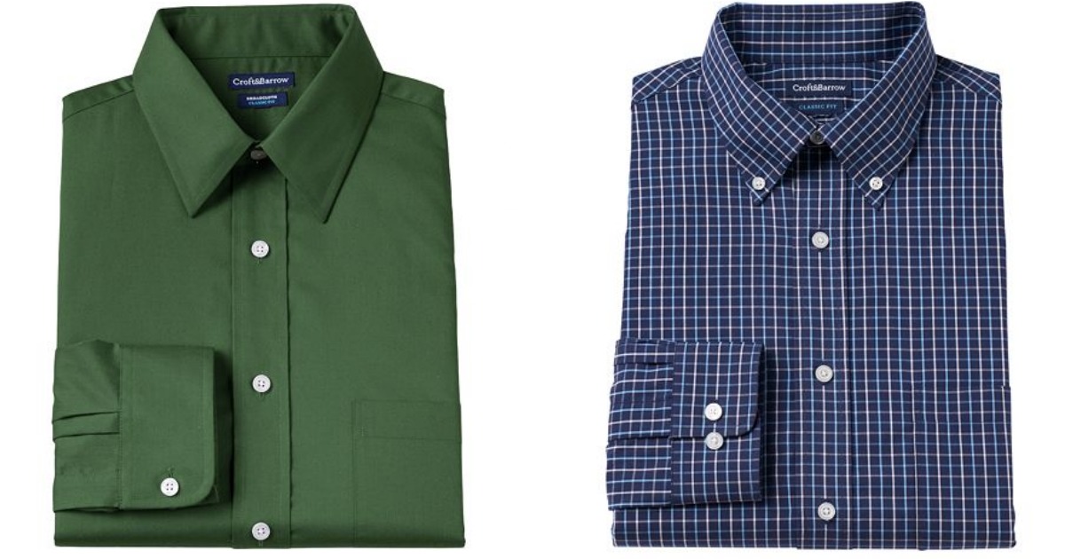 Kohl's Cardholders! Men's Croft & Barrow Fitted Dress Shirts ONLY $4.48 ...