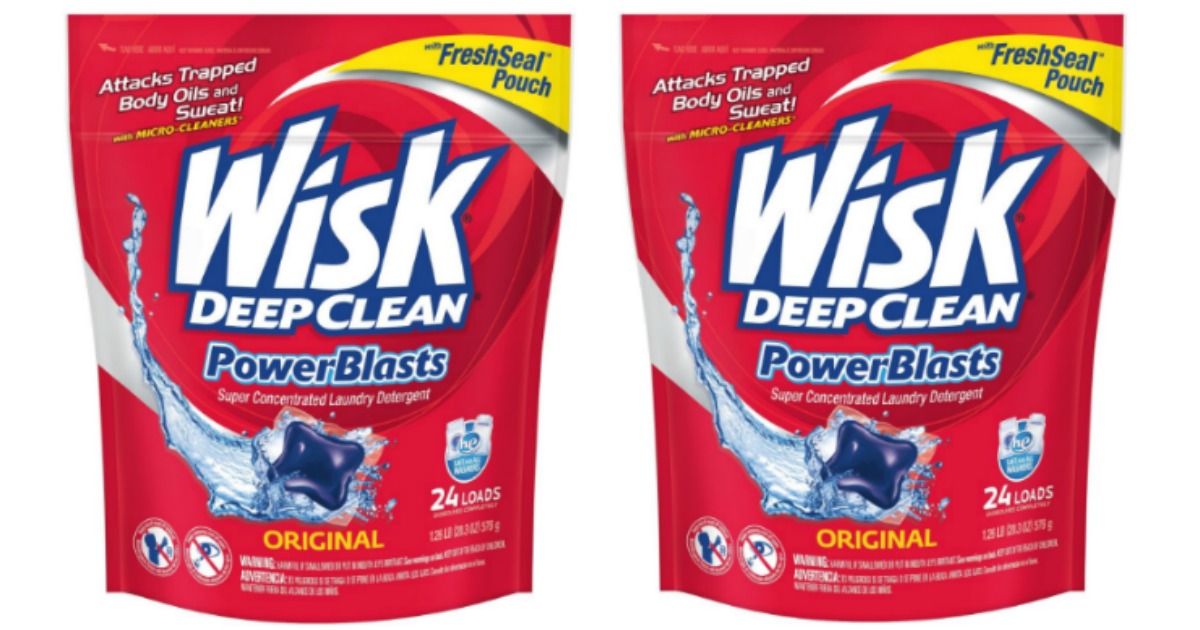Amazon Wisk PowerBlasts Laundry Detergent 24 Count Packs Only 3.83