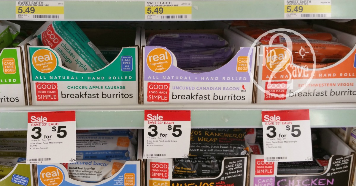 Target Shoppers! Good Food Made Simple Breakfast Burritos Only 16¢ or