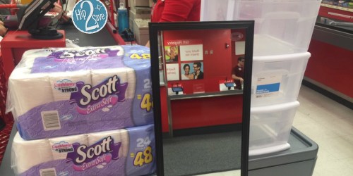 Score 48 DOUBLE Rolls of Scott Bath Tissue, Door Mirror & Storage Cart for Just Over $21 at Target…